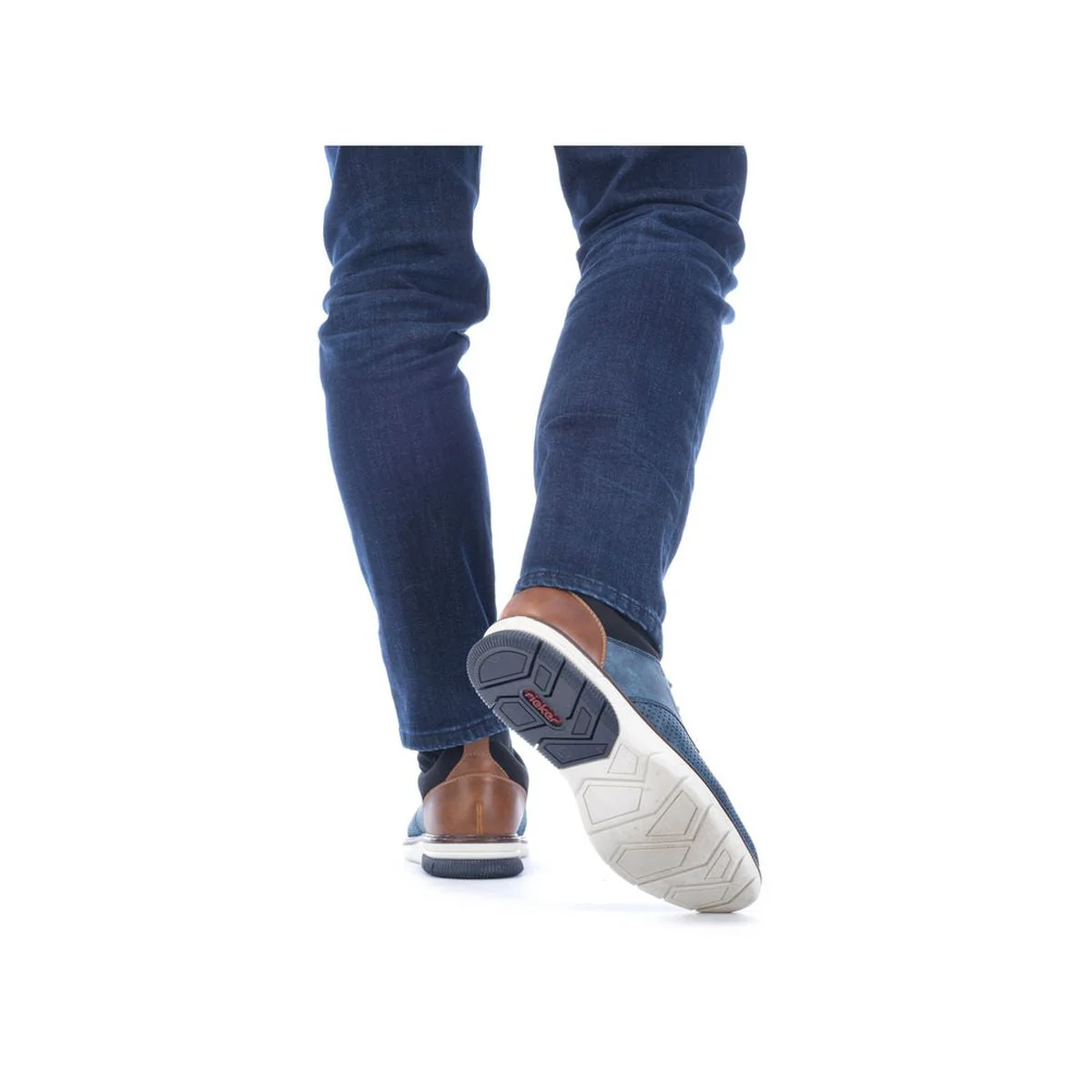 Rieker 14450 Men's Slip-On Shoes in Blue - Image 10