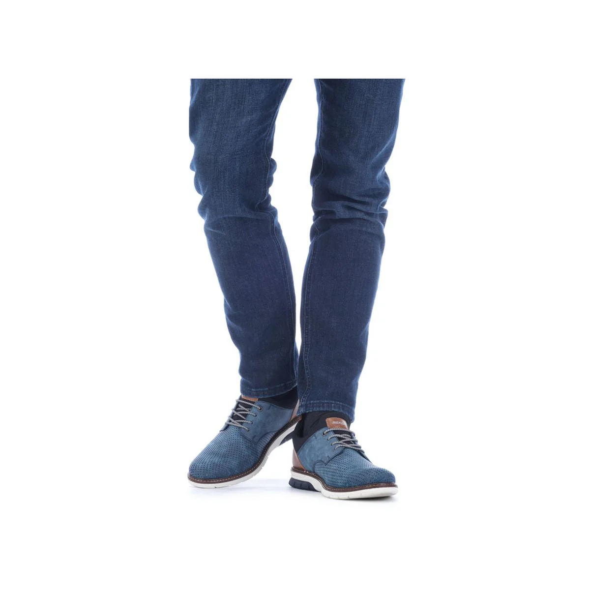 Rieker 14450 Men's Slip-On Shoes in Blue - Image 11