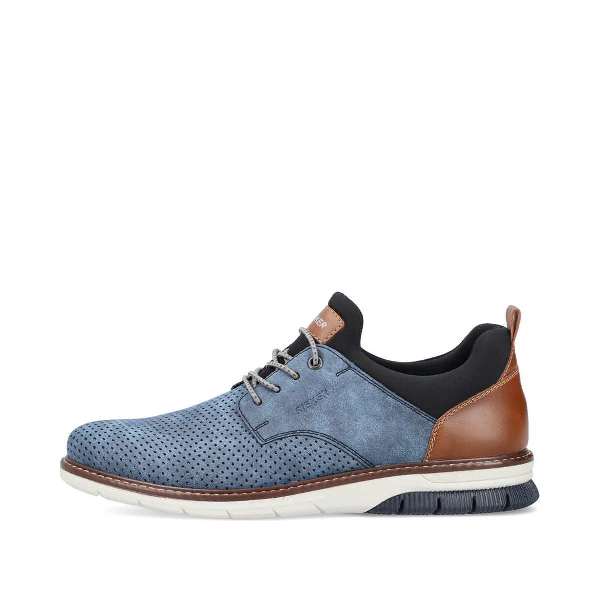 Rieker 14450 Men's Slip-On Shoes in Blue - Image 4