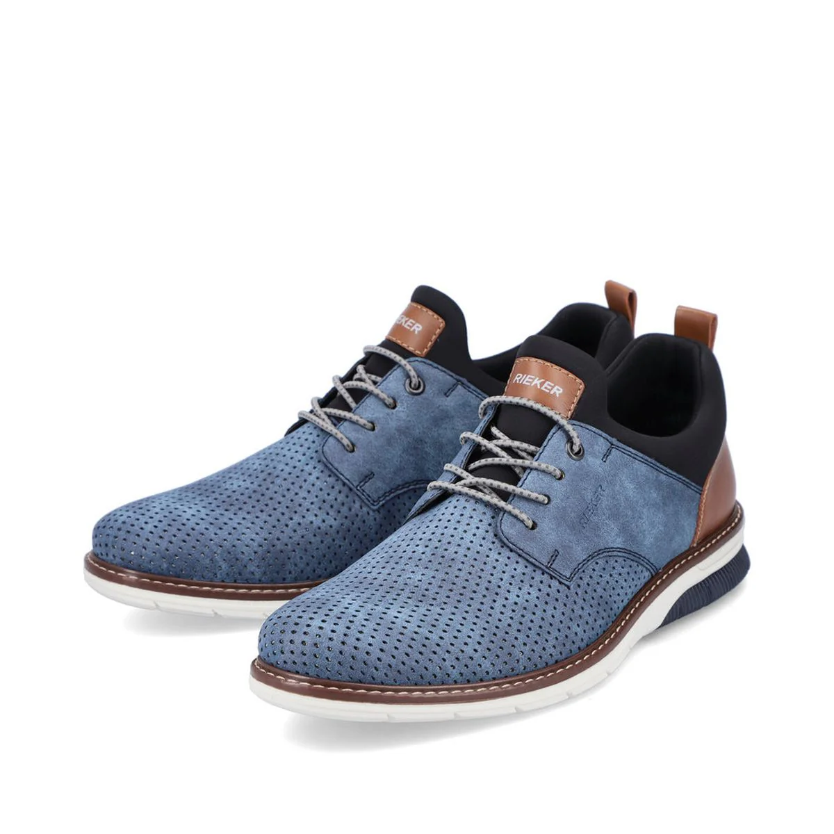 Rieker 14450 Men's Slip-On Shoes in Blue - Image 7