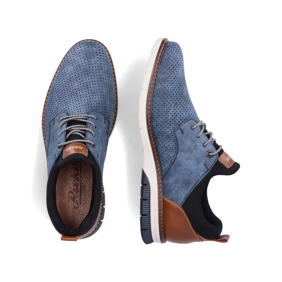 Rieker 14450 Men's Slip-On Shoes in Blue - Image 8