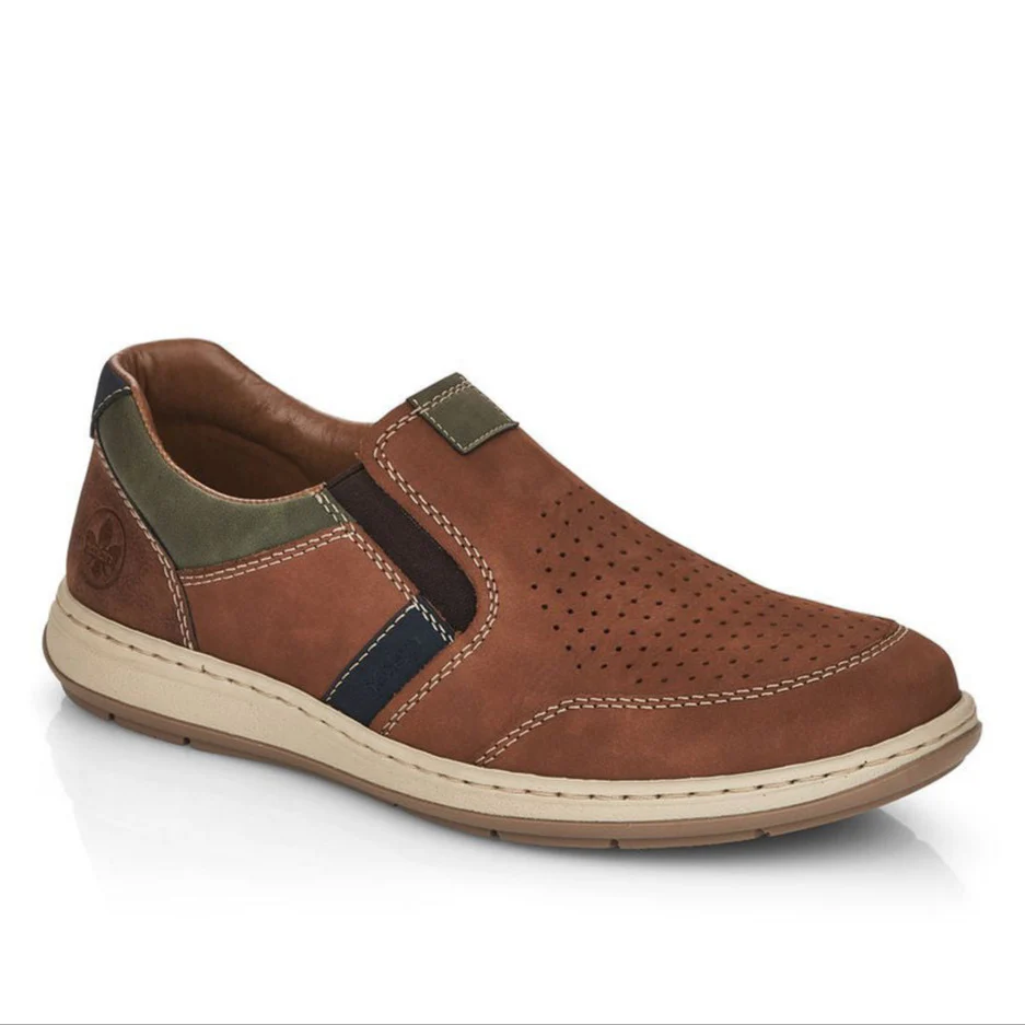 Rieker 17371 Men's Slip-On Shoes in Brown