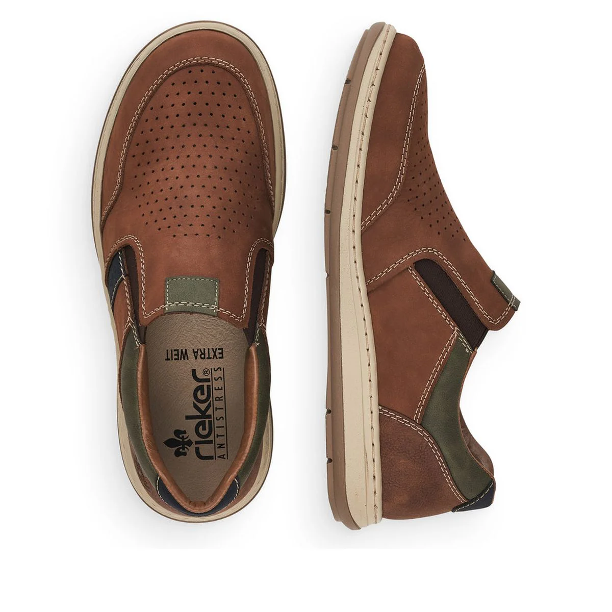 Rieker 17371 Men's Slip-On Shoes in Brown - Image 9