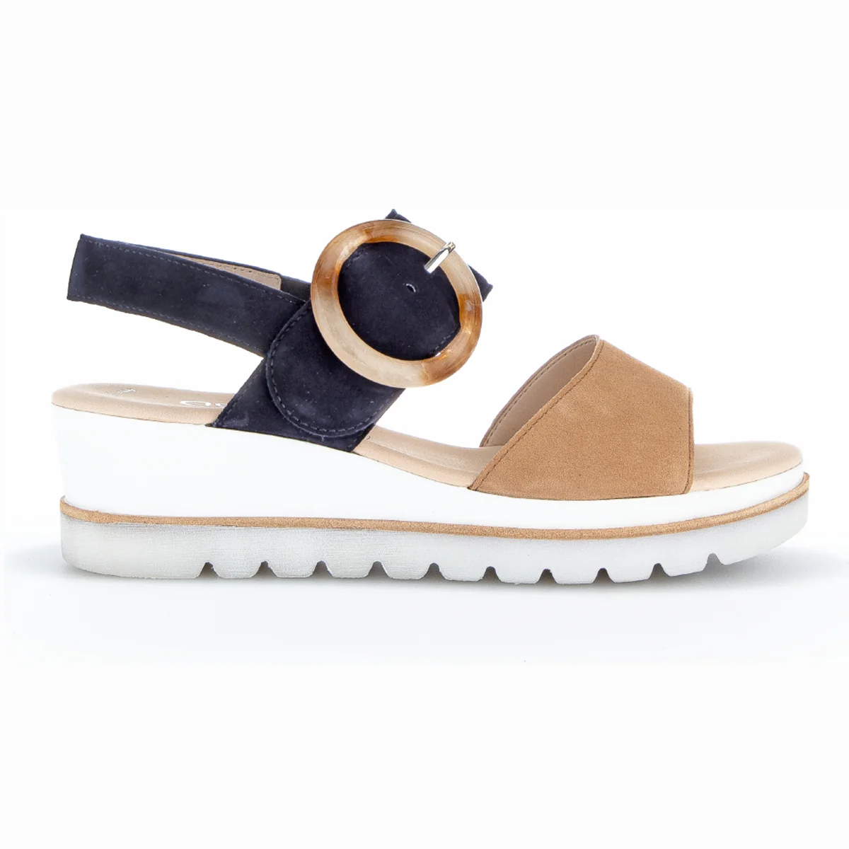 Gabor 645.30 Two Tone Wedge – Blue/Tan