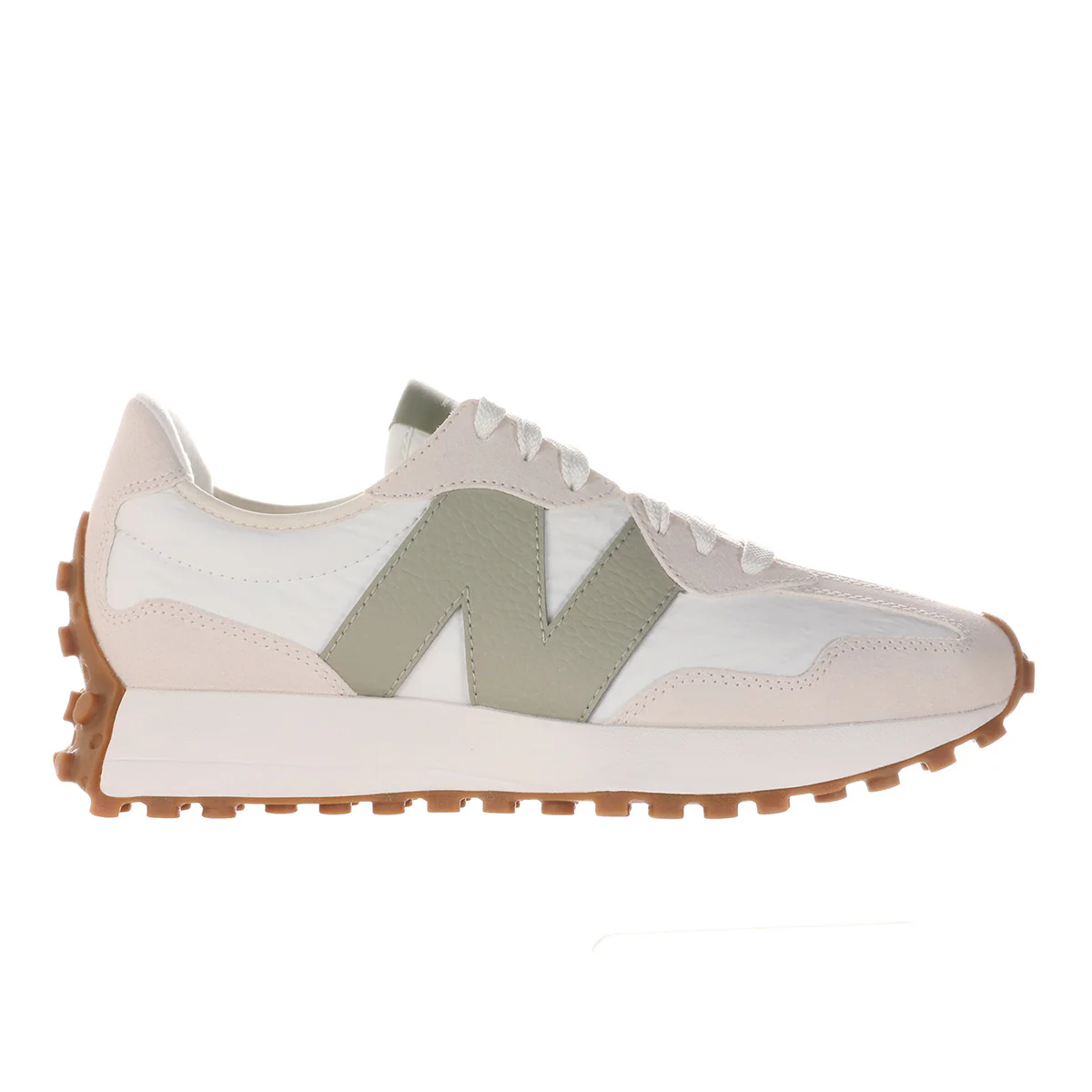 New Balance Women’s 327 Classic Retro Runner — Linen/Olive - Image 2