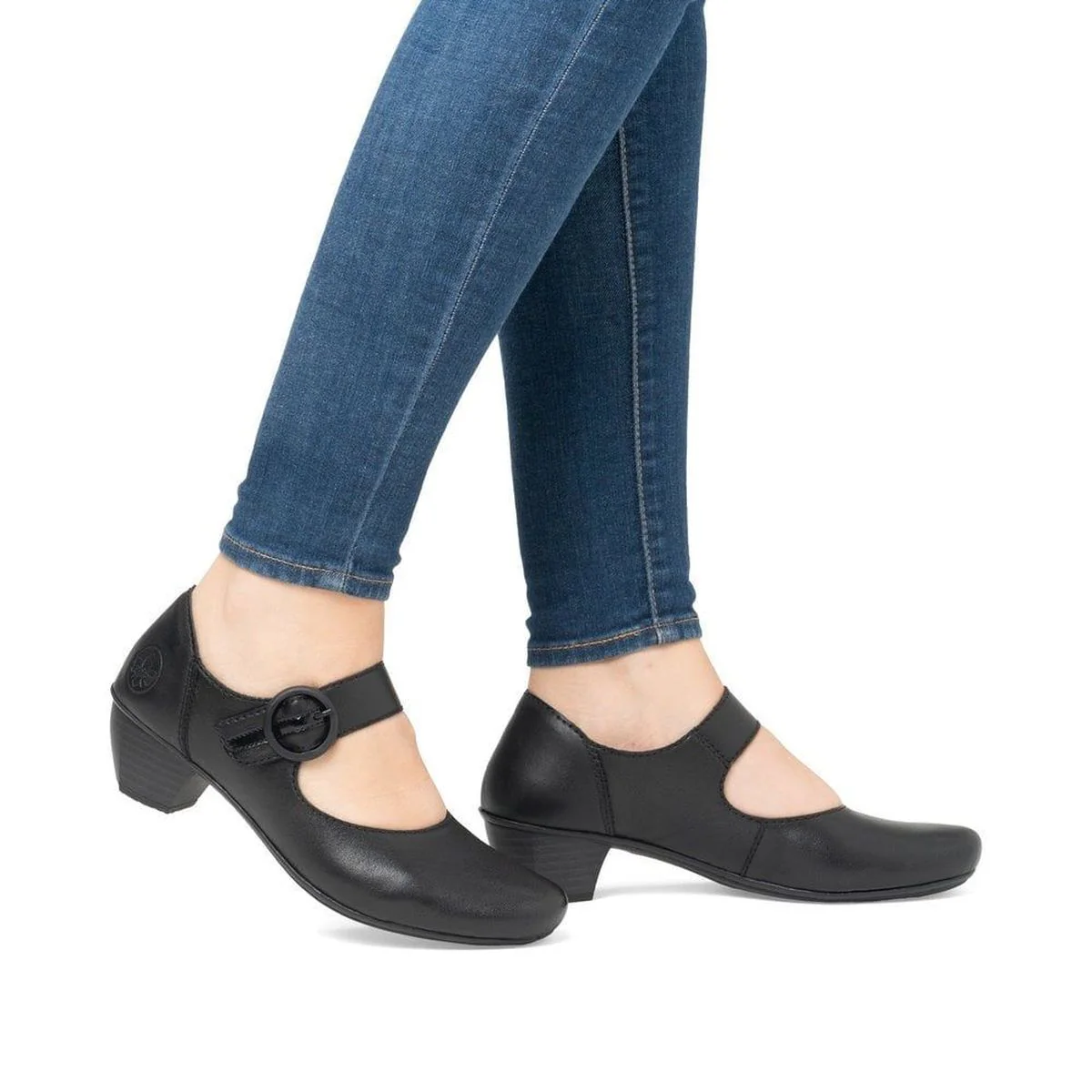Rieker 41756 Women's Mary Jane Block Heel in Black - Image 6