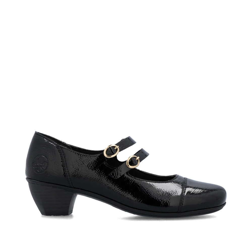 Rieker 41758 Women's Dress Block Heel in Patent Black - Image 4