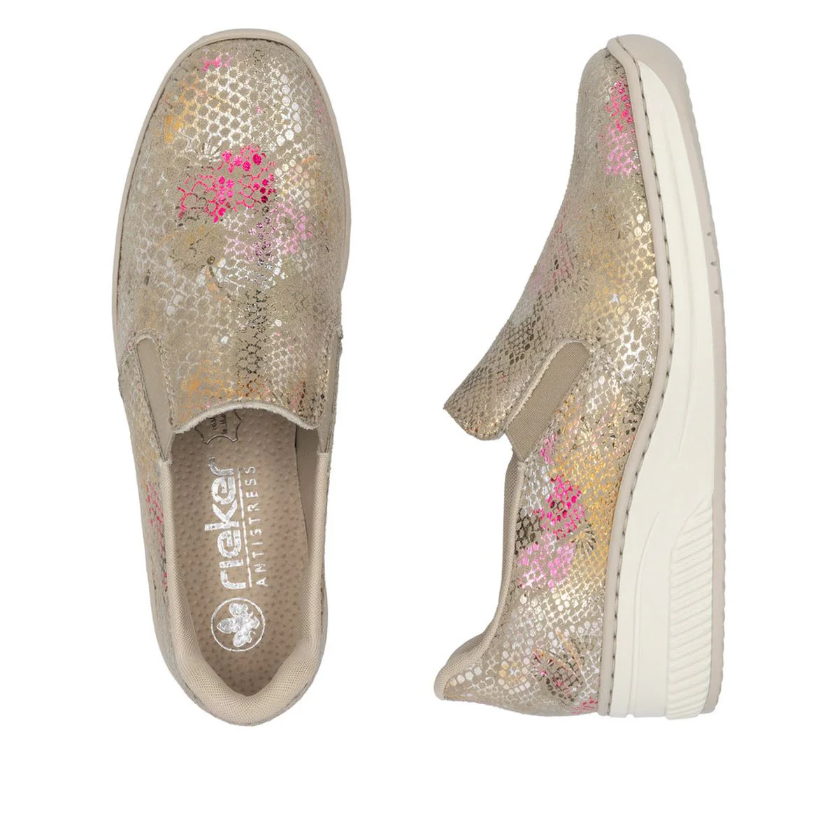 Rieker 48761 Women's Slip-On Shoe in Beige - Image 6