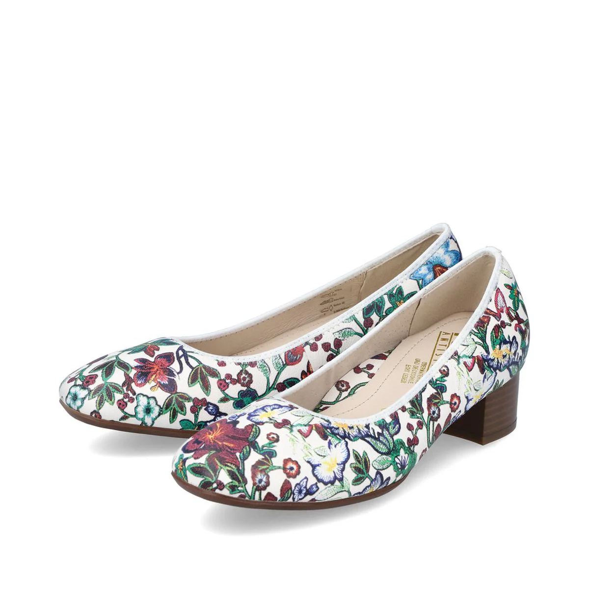 Rieker 49260 Women's Block Heel Shoe in White - Image 2