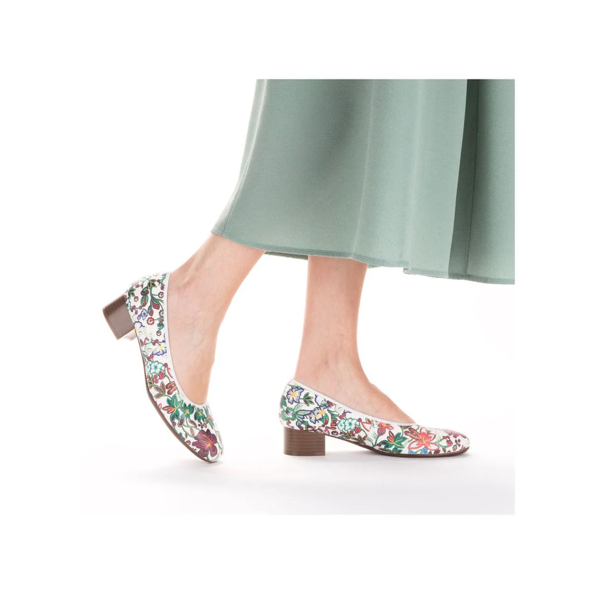 Rieker 49260 Women's Block Heel Shoe in White - Image 4
