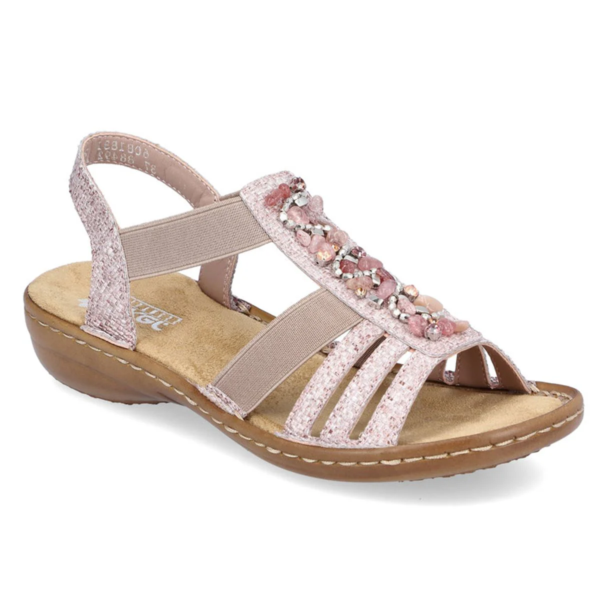 Rieker 60818 Women's Strap Sandals in Pink