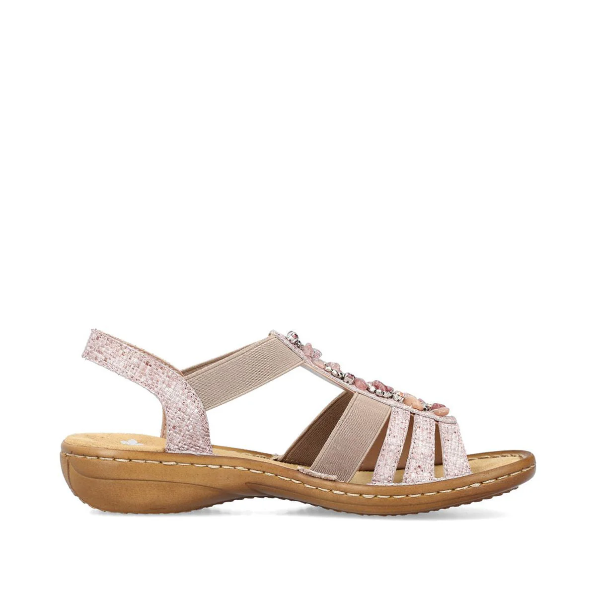 Rieker 60818 Women's Strap Sandals in Pink - Image 2