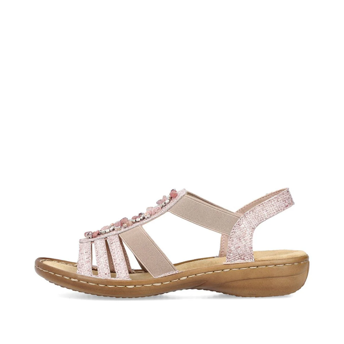 Rieker 60818 Women's Strap Sandals in Pink - Image 4
