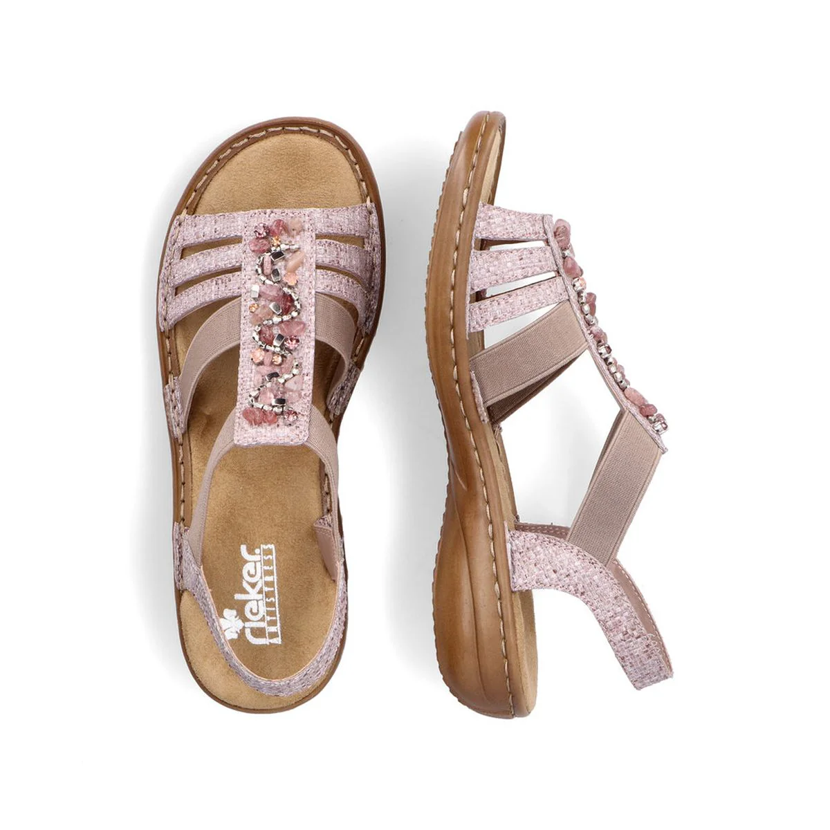 Rieker 60818 Women's Strap Sandals in Pink - Image 6