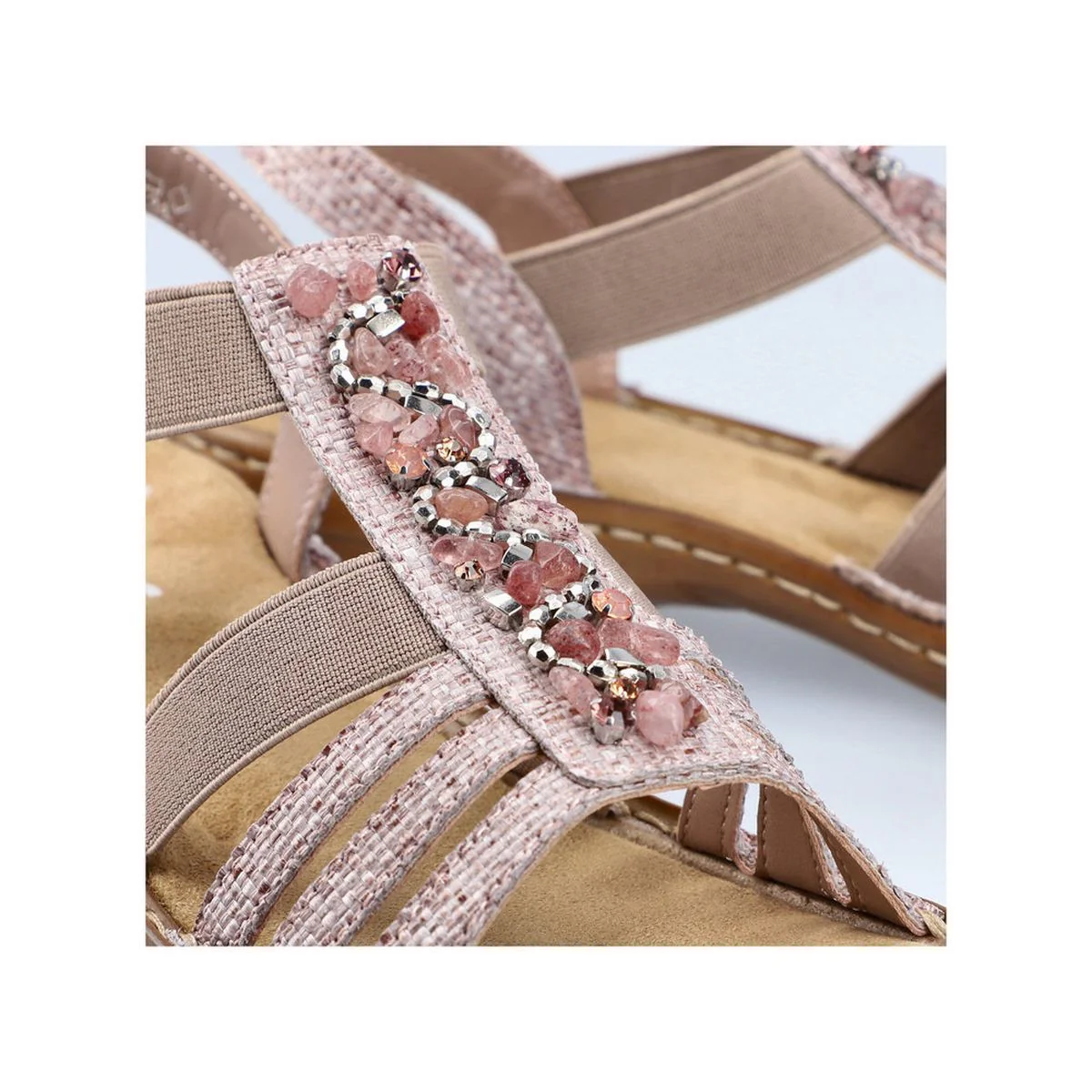 Rieker 60818 Women's Strap Sandals in Pink - Image 9