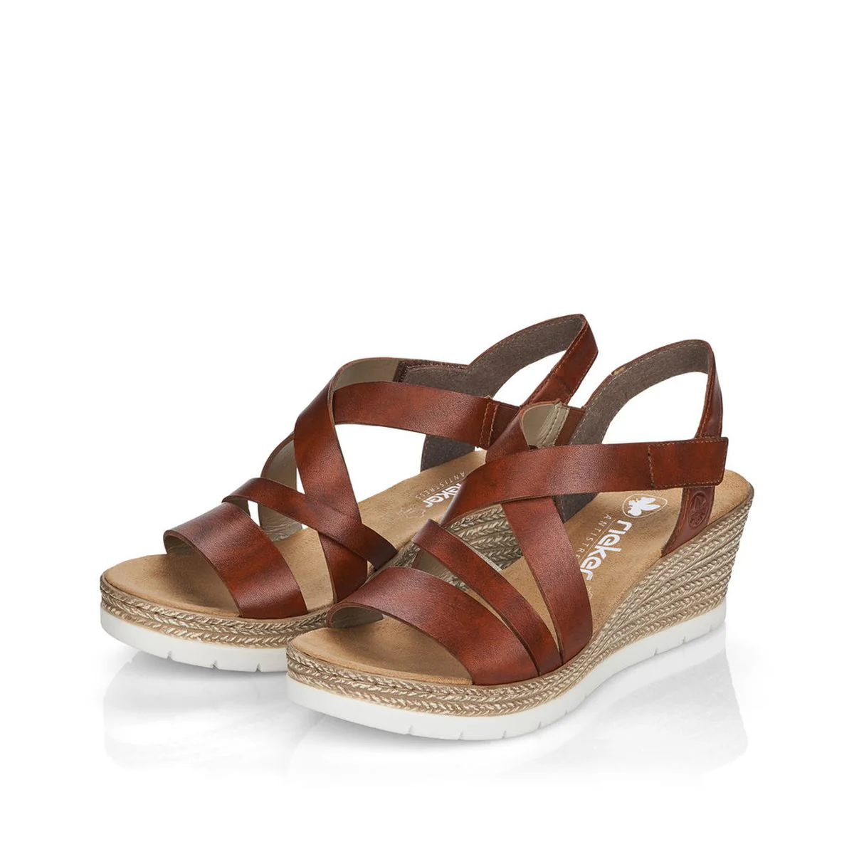 Rieker 61937 Women's Wedge Sandals in Brown - Image 6