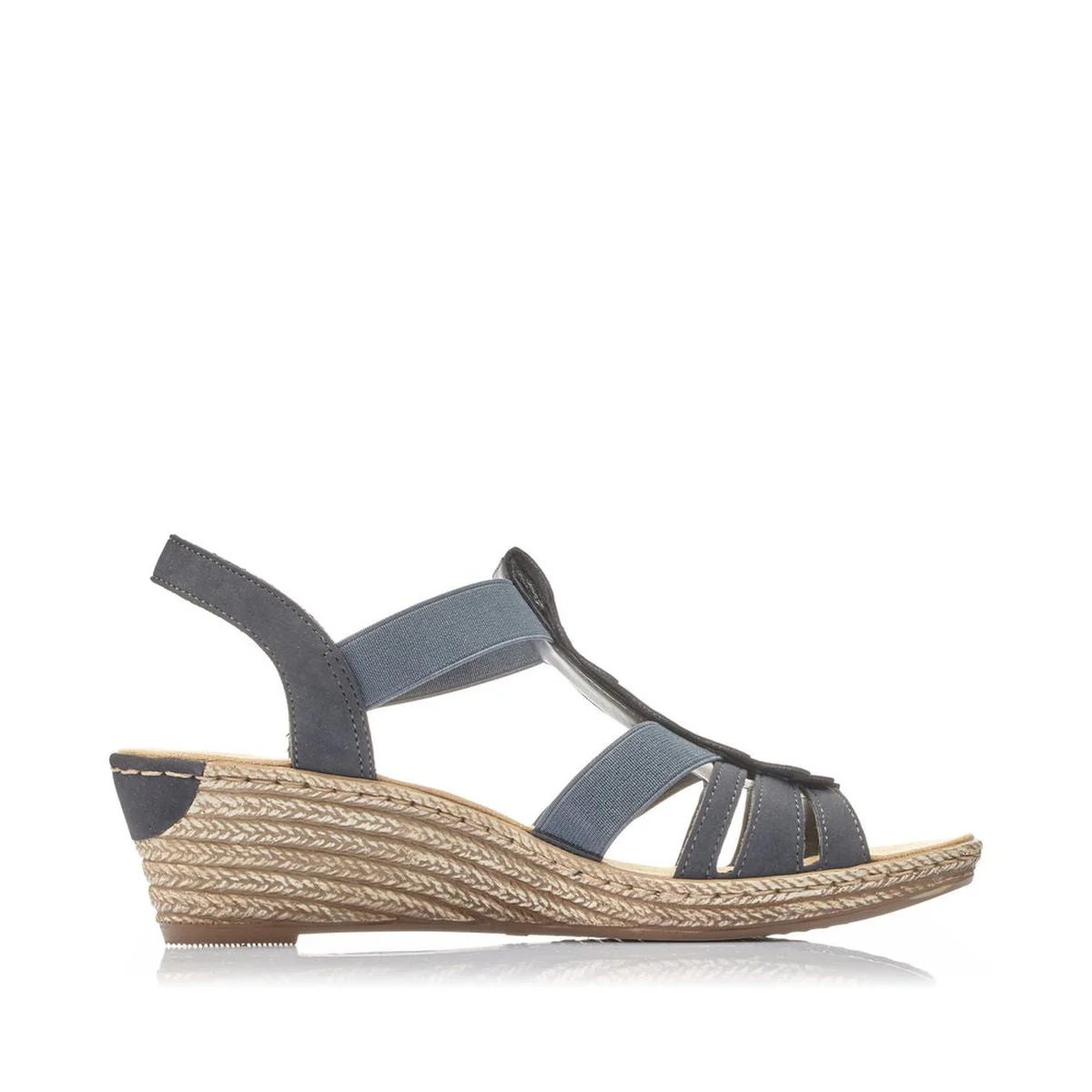 Rieker 62436 Women's Wedge Sandals in Blue - Image 2