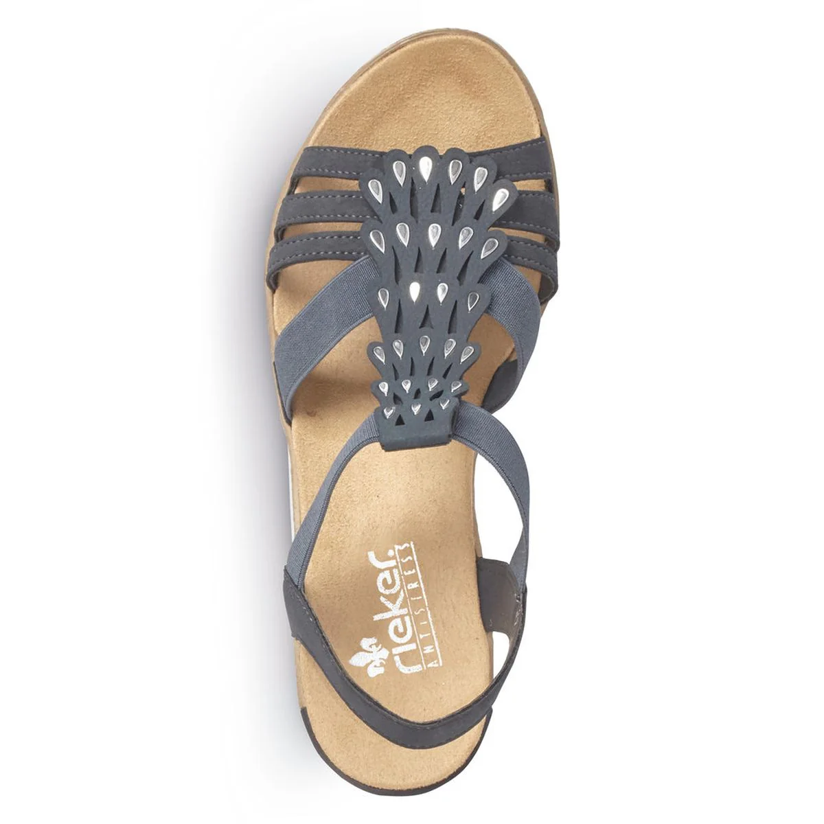Rieker 62436 Women's Wedge Sandals in Blue - Image 4