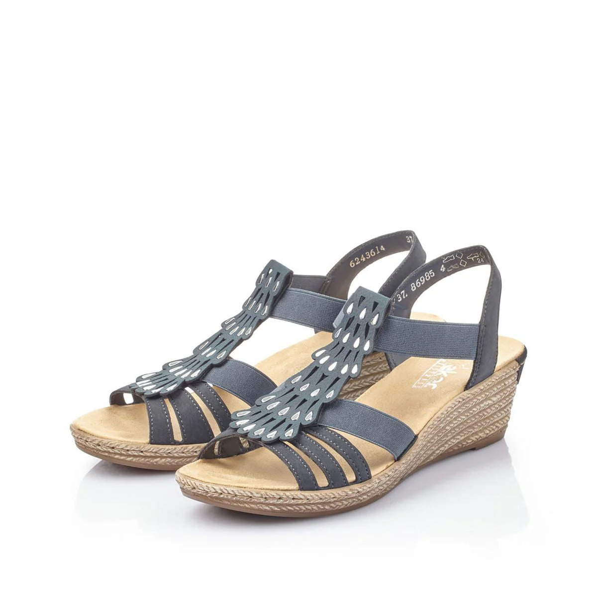 Rieker 62436 Women's Wedge Sandals in Blue - Image 5