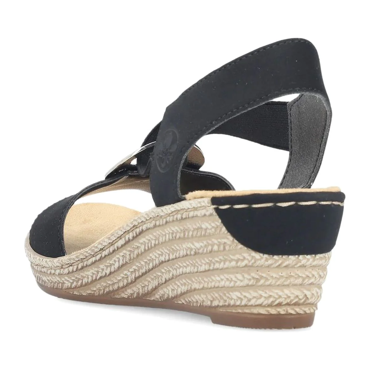 Rieker 624H6 Women's Wedge Sandals in Navy - Image 2
