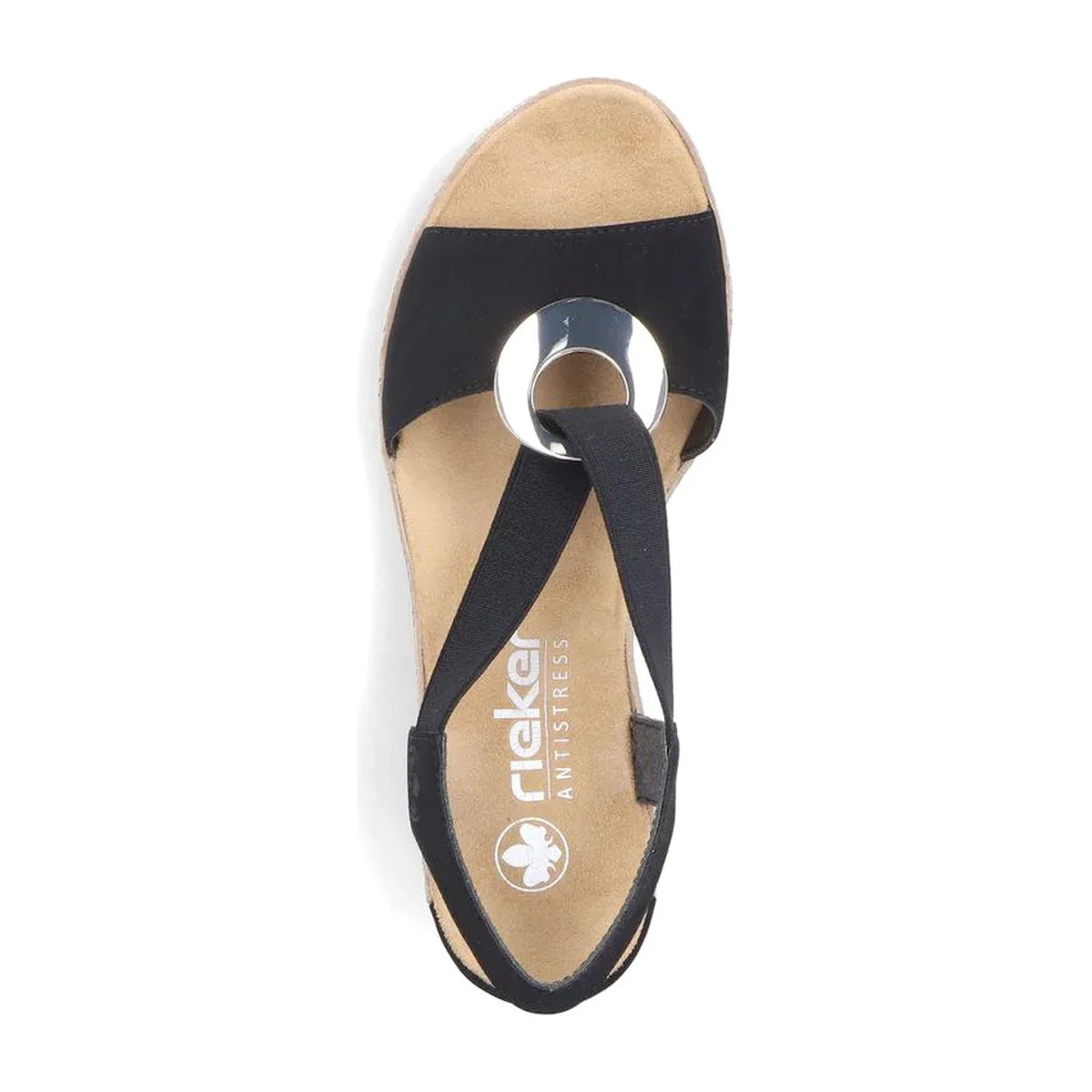 Rieker 624H6 Women's Wedge Sandals in Navy - Image 3