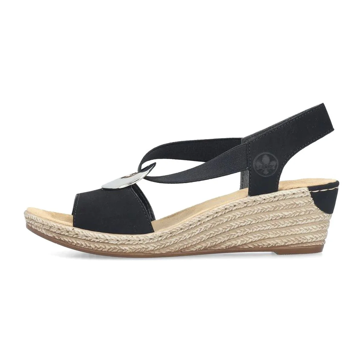 Rieker 624H6 Women's Wedge Sandals in Navy - Image 4