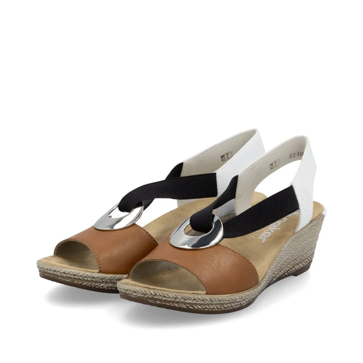 Rieker 624H6 Women's Wedge Sandals in Red - Image 5