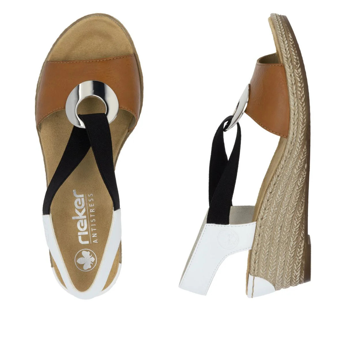 Rieker 624H6 Women's Wedge Sandals in Red - Image 6