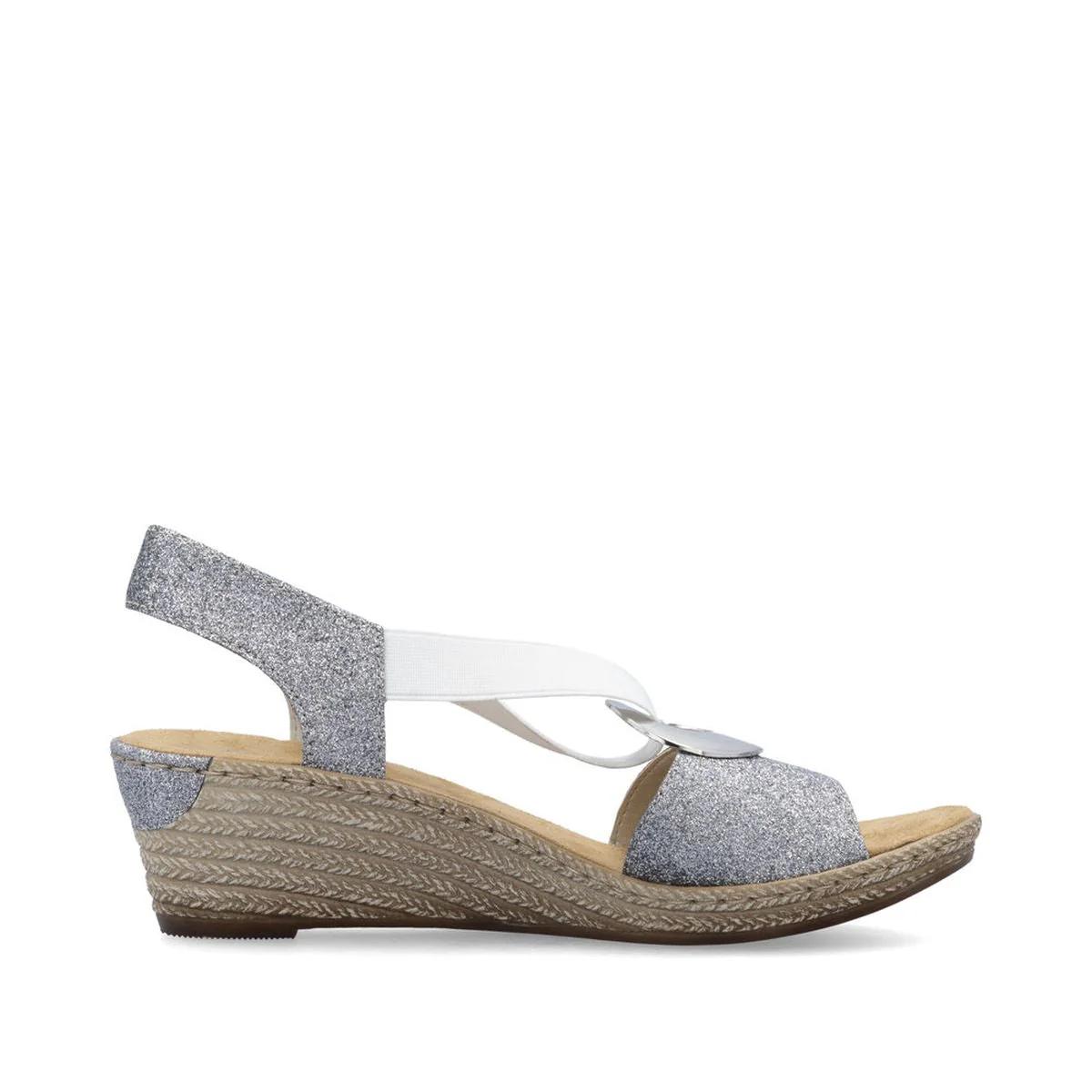 Rieker 624H6-92 Wedge Sandals in Old Silver - Image 2