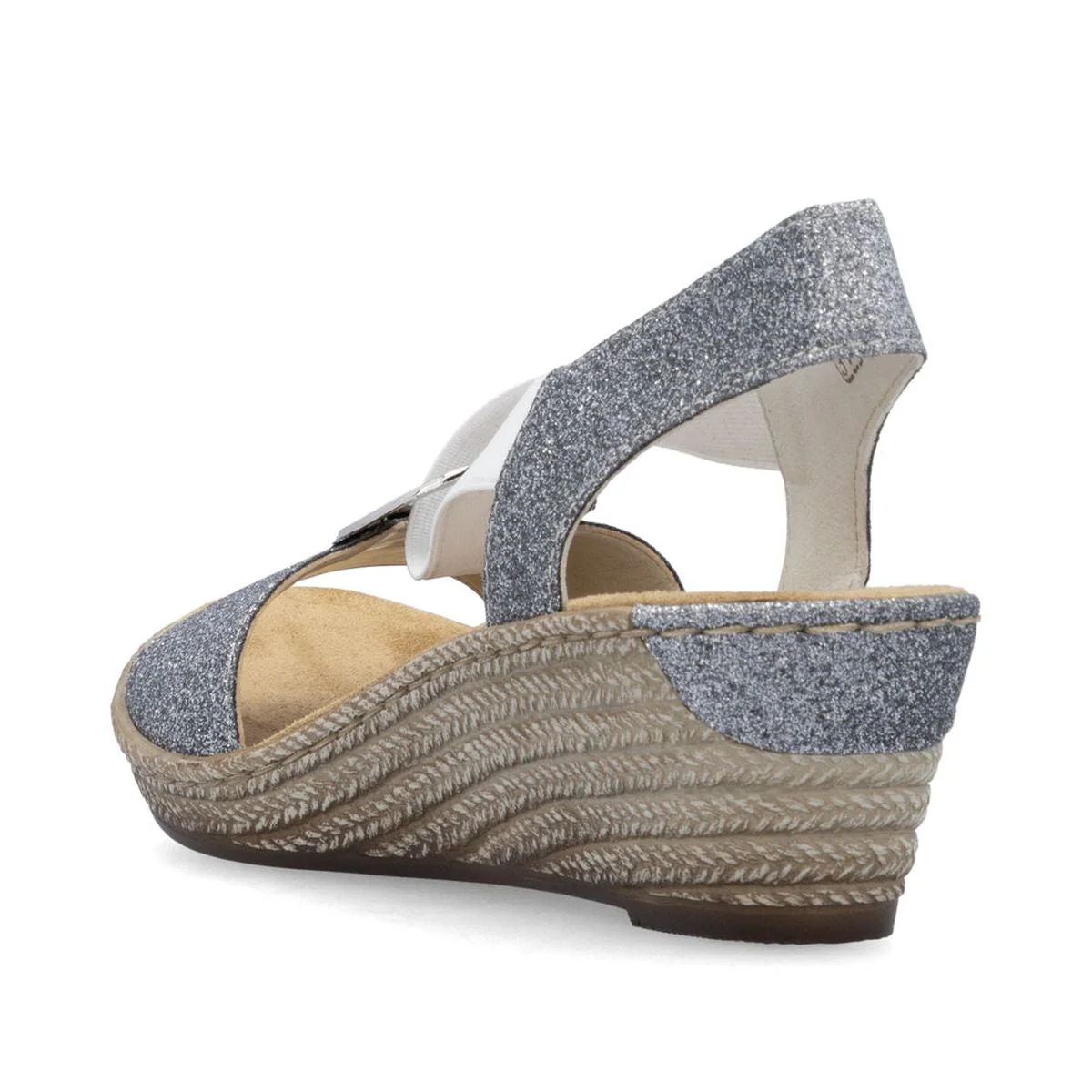 Rieker 624H6-92 Wedge Sandals in Old Silver - Image 3