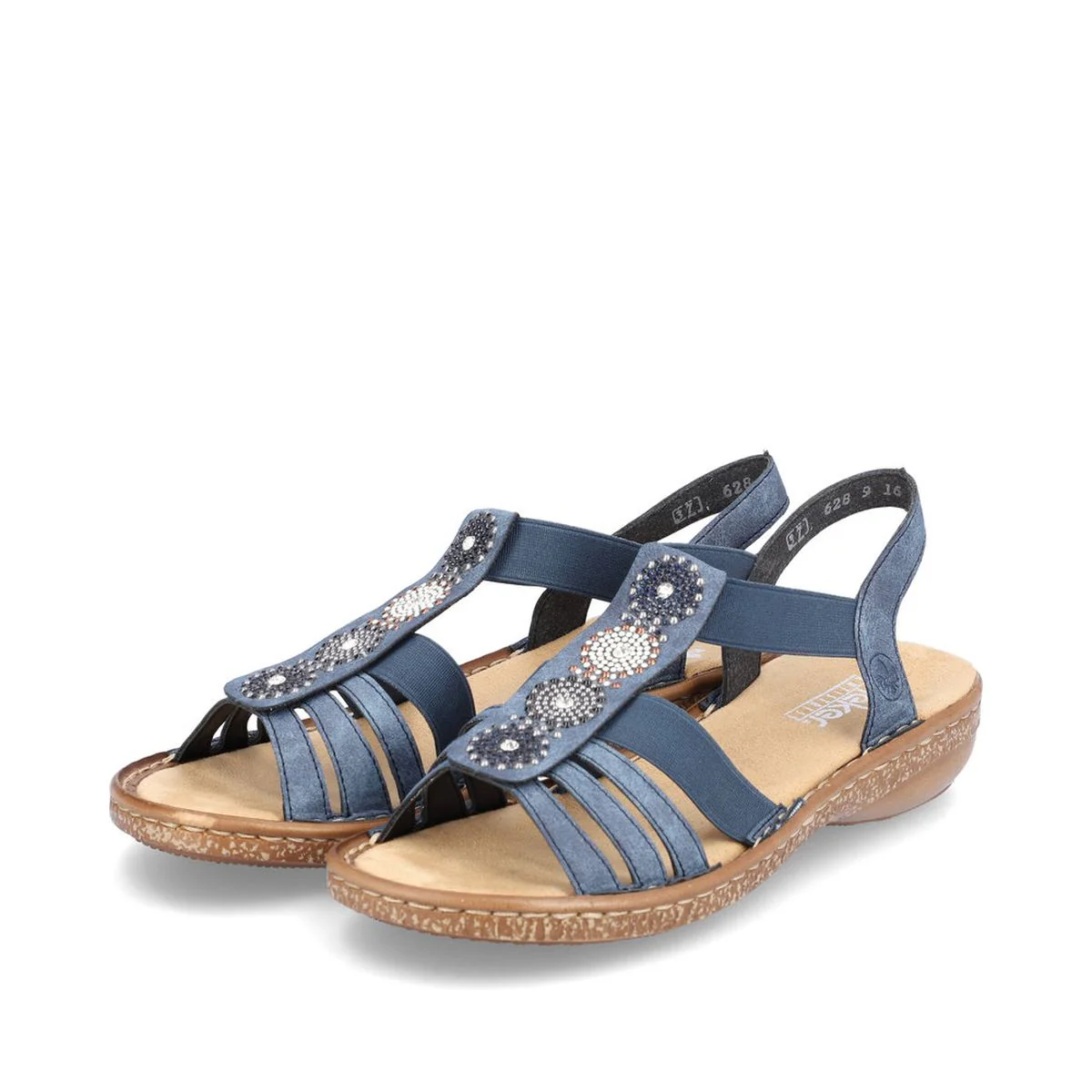 Rieker 628G9-16 Morelia Strap Sandals in Blue - Image 5