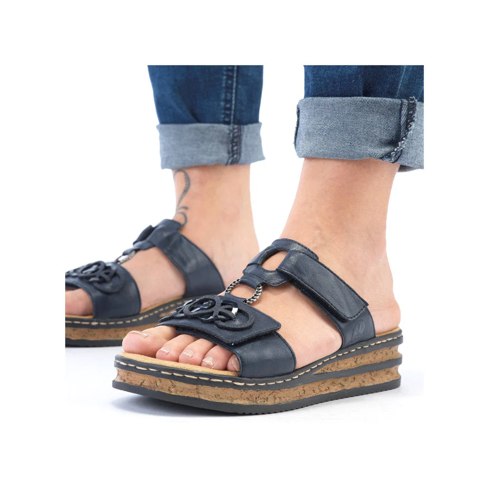Rieker 62936 Mule Sandals in Blue - Image 6