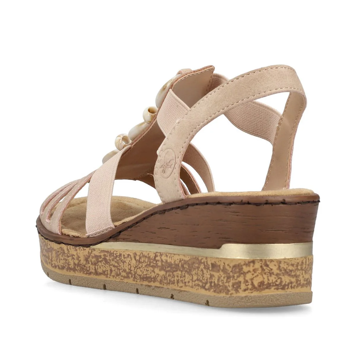 Rieker 63778 Women's Wedge Sandals in Pink - Image 3