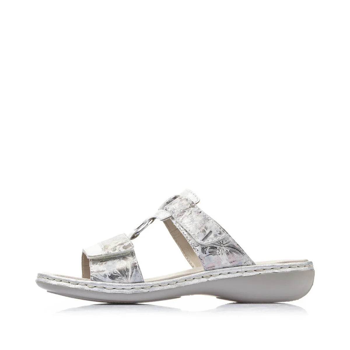 Rieker 659X6 Slide Sandals in Ice Metallic - Image 4