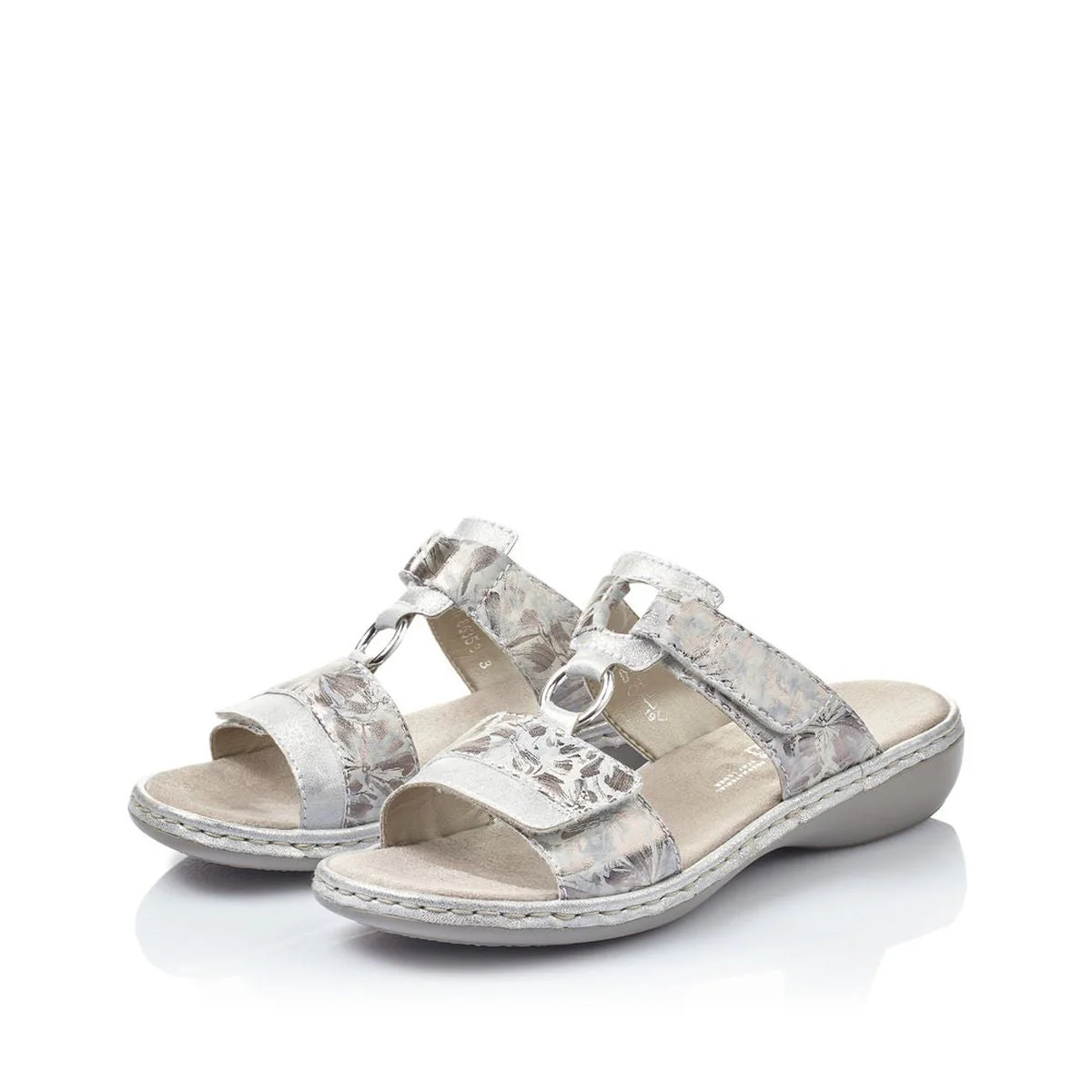 Rieker 659X6 Slide Sandals in Ice Metallic - Image 6