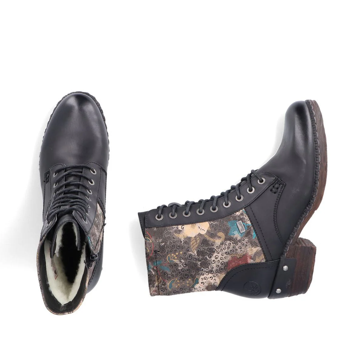 Rieker 93614 Patterned Lace Up Boots - Image 6