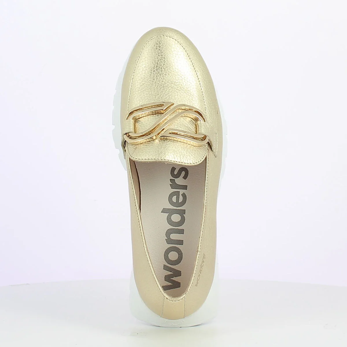 Wonders A-2462 Women's Platform Loafer in Gold - Image 5