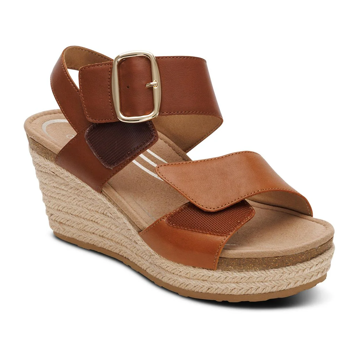 Aetrex Ashley Women's Arch Support Wedge Sandal – Coffee - Image 2