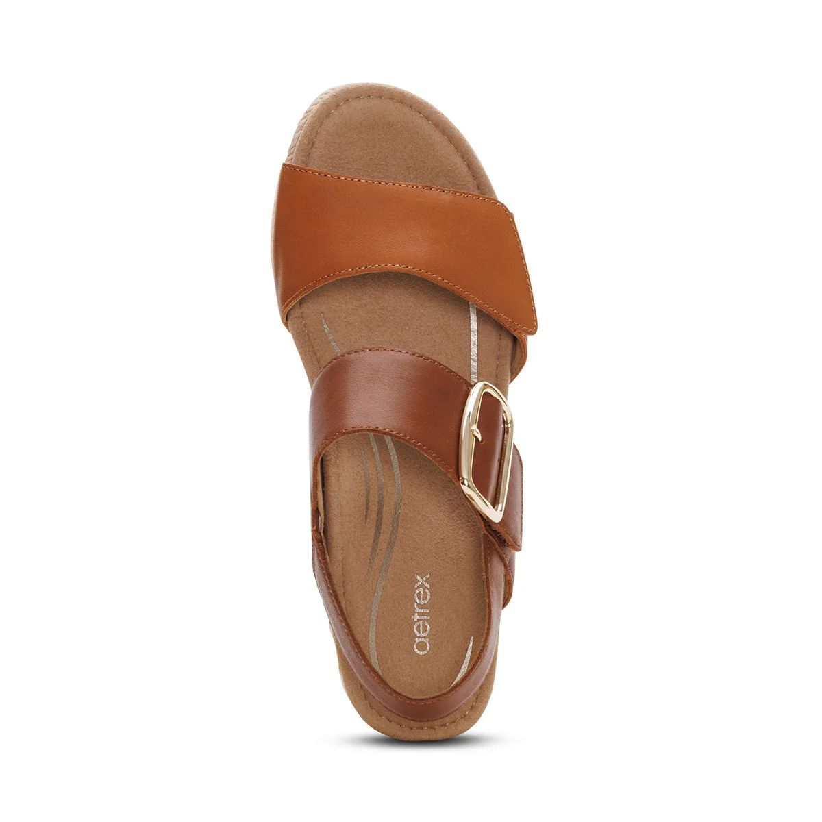Aetrex Ashley Women's Arch Support Wedge Sandal – Coffee - Image 6