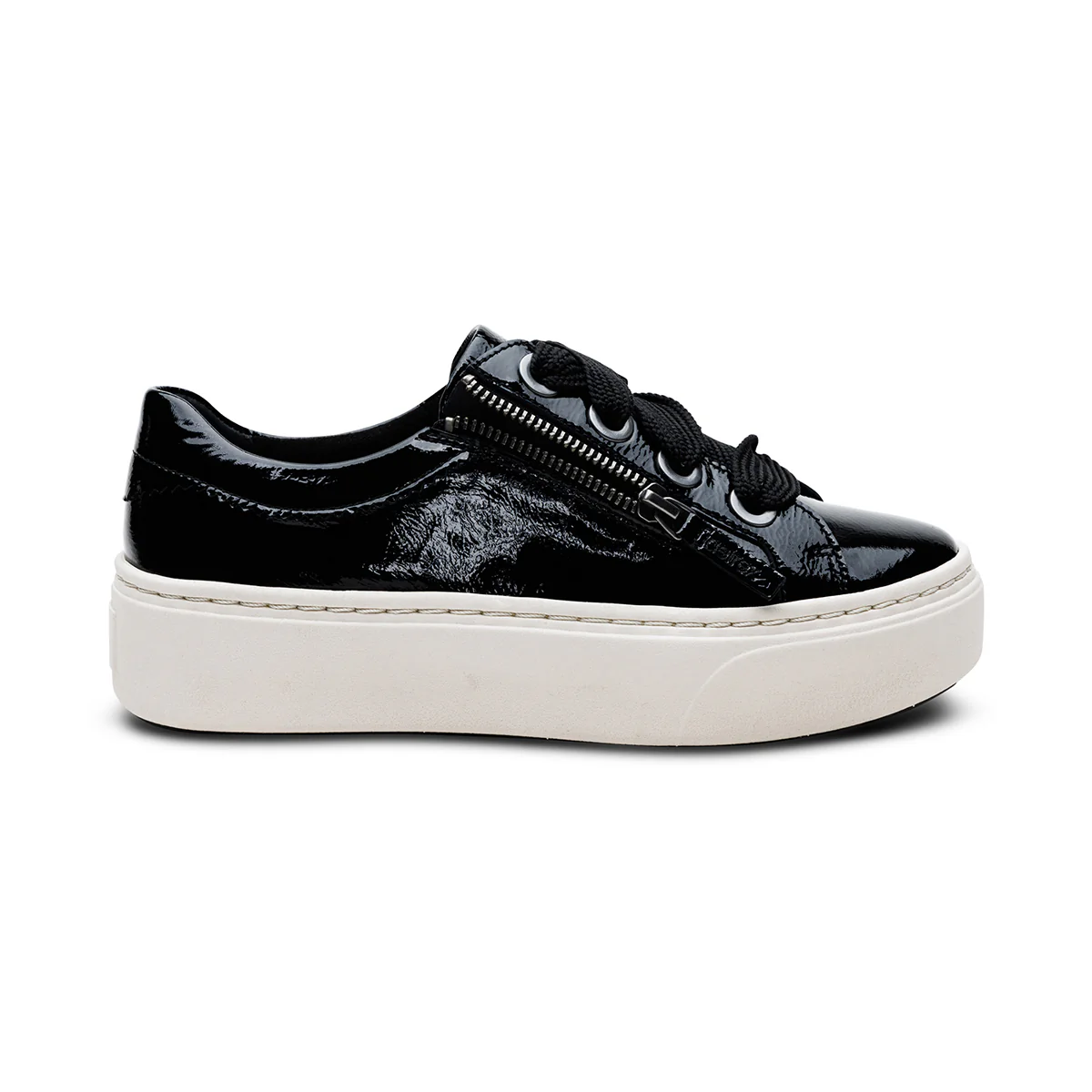 Aetrex Aubrey Arch Support Platform Sneaker – Black Patent - Image 2
