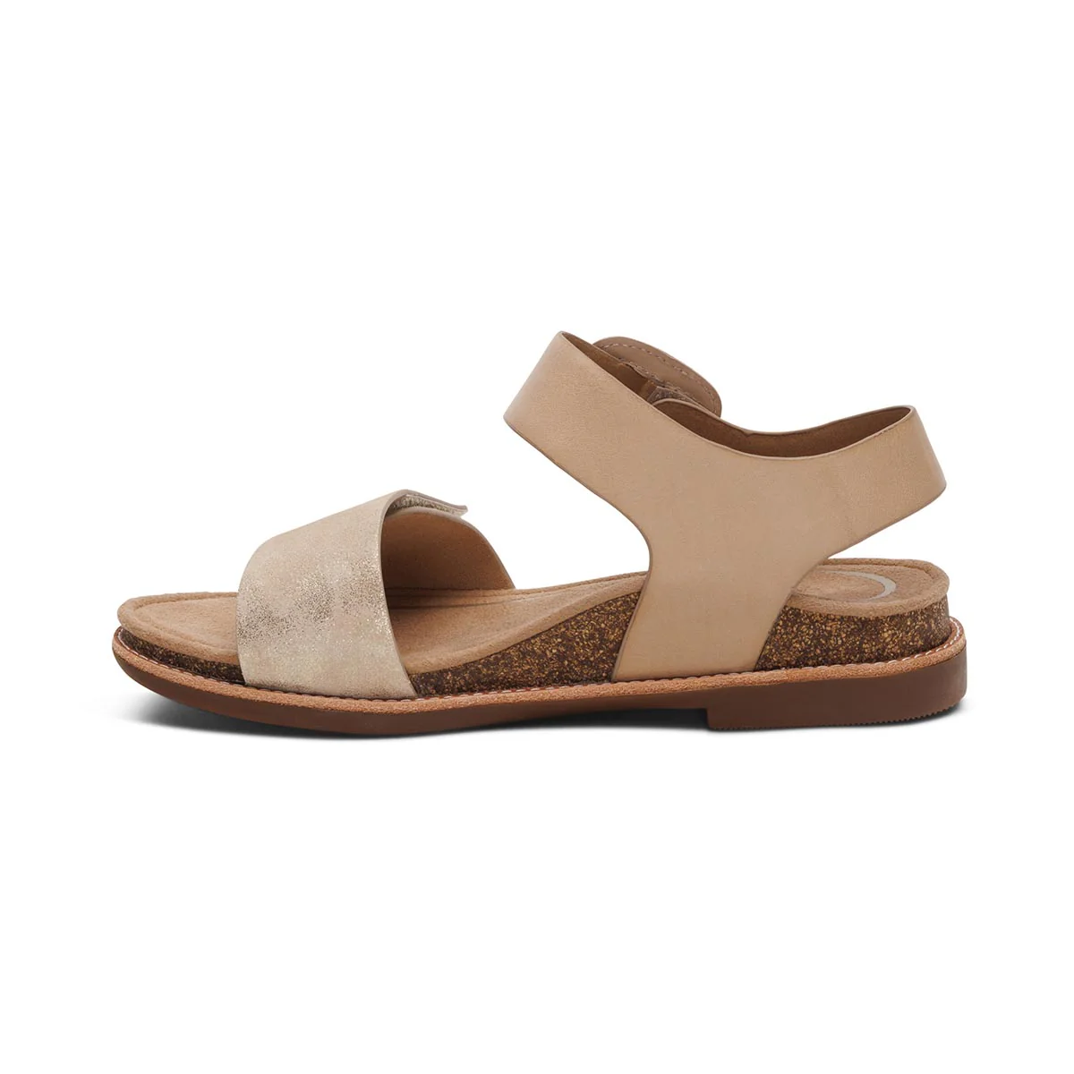 Aetrex Claire Women's Adjustable Strap Sandal – Champagne - Image 4