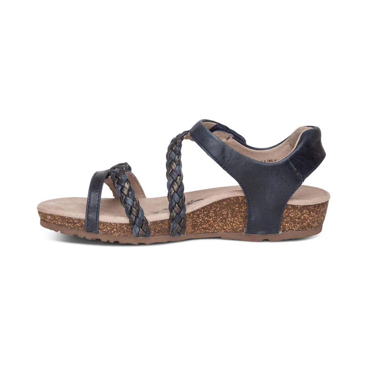 Aetrex Jillian Women's Braided Quarter Strap Sandal – Navy - Image 6