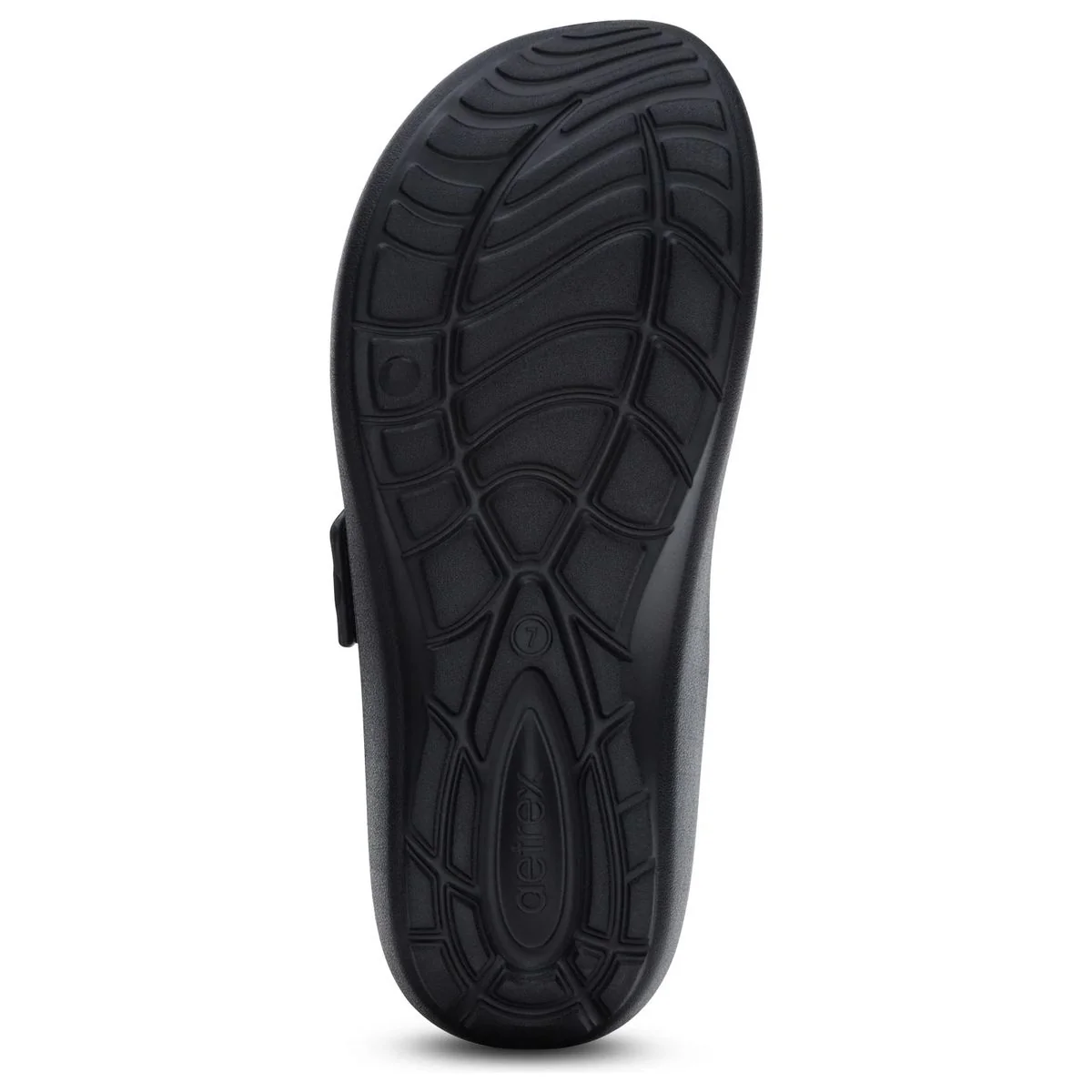 Aetrex Kaia Women's Two Band Slide – Black Gloss - Image 2