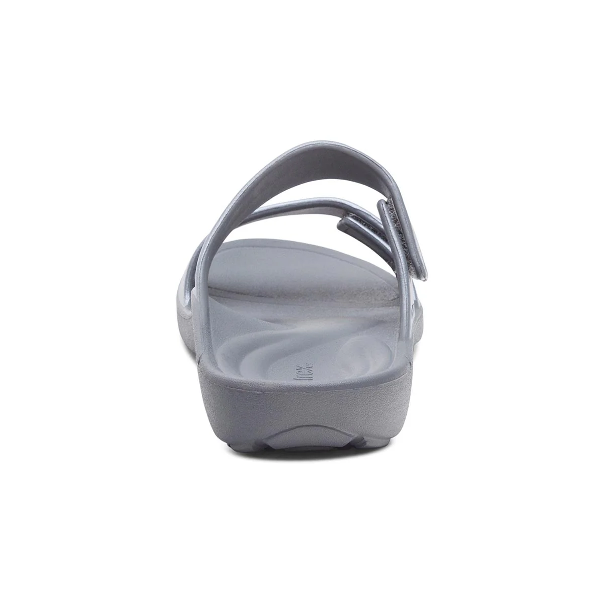 Aetrex Kaia Women's Two Band Slide – Black Pewter - Image 5