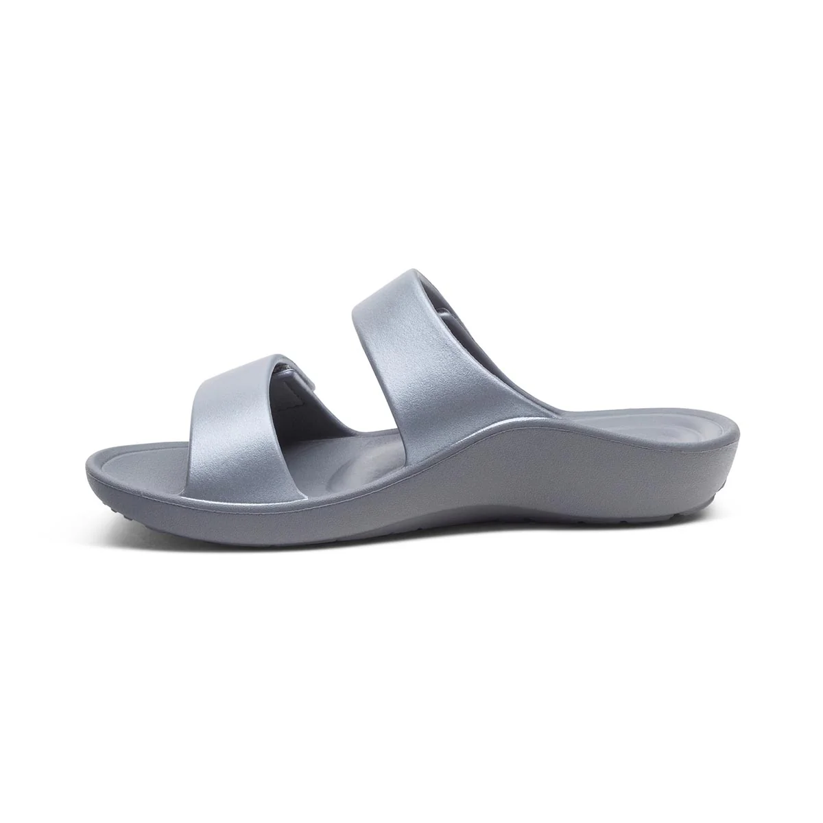 Aetrex Kaia Women's Two Band Slide – Black Pewter - Image 6