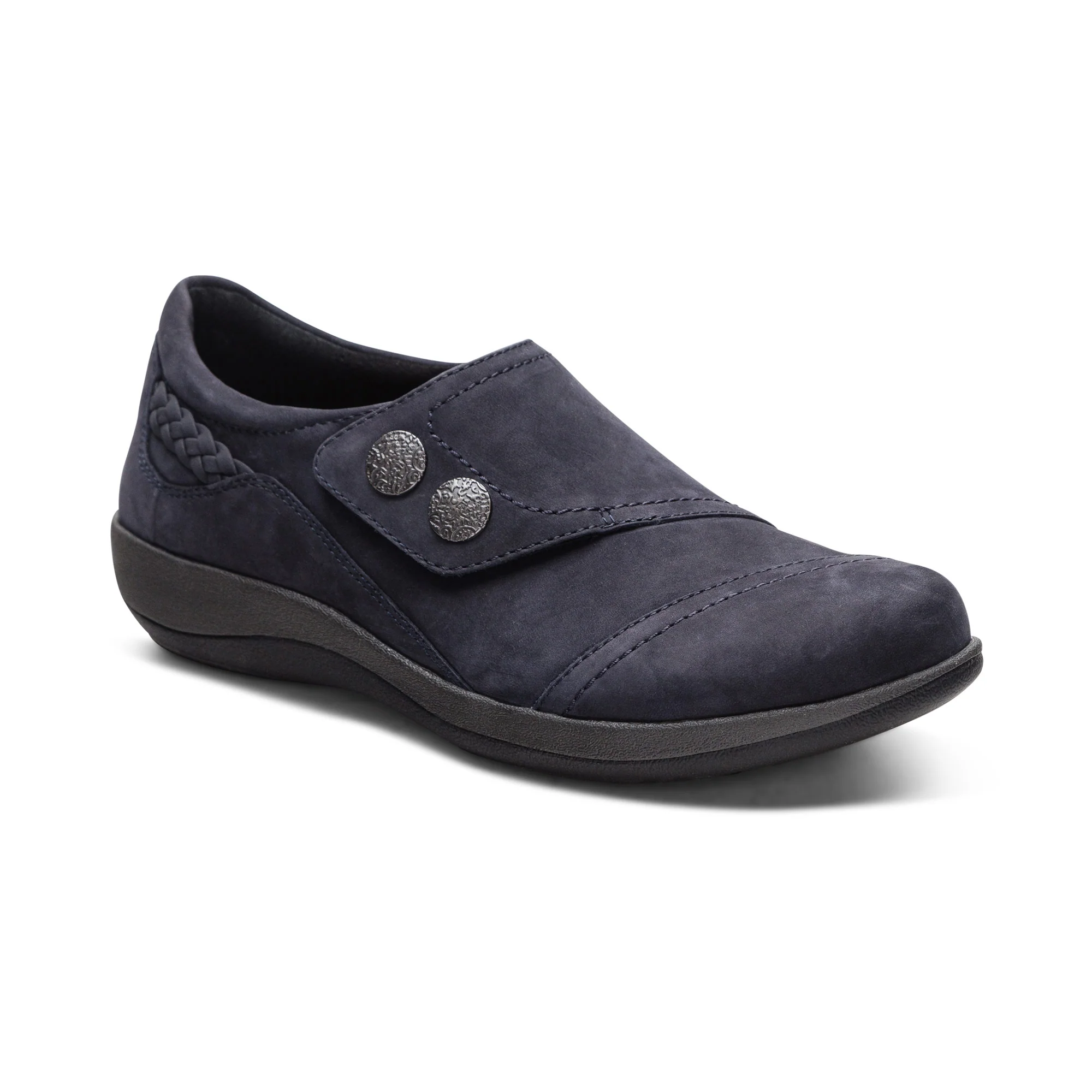 Aetrex Karina Women's Monk Strap Velcro – Navy