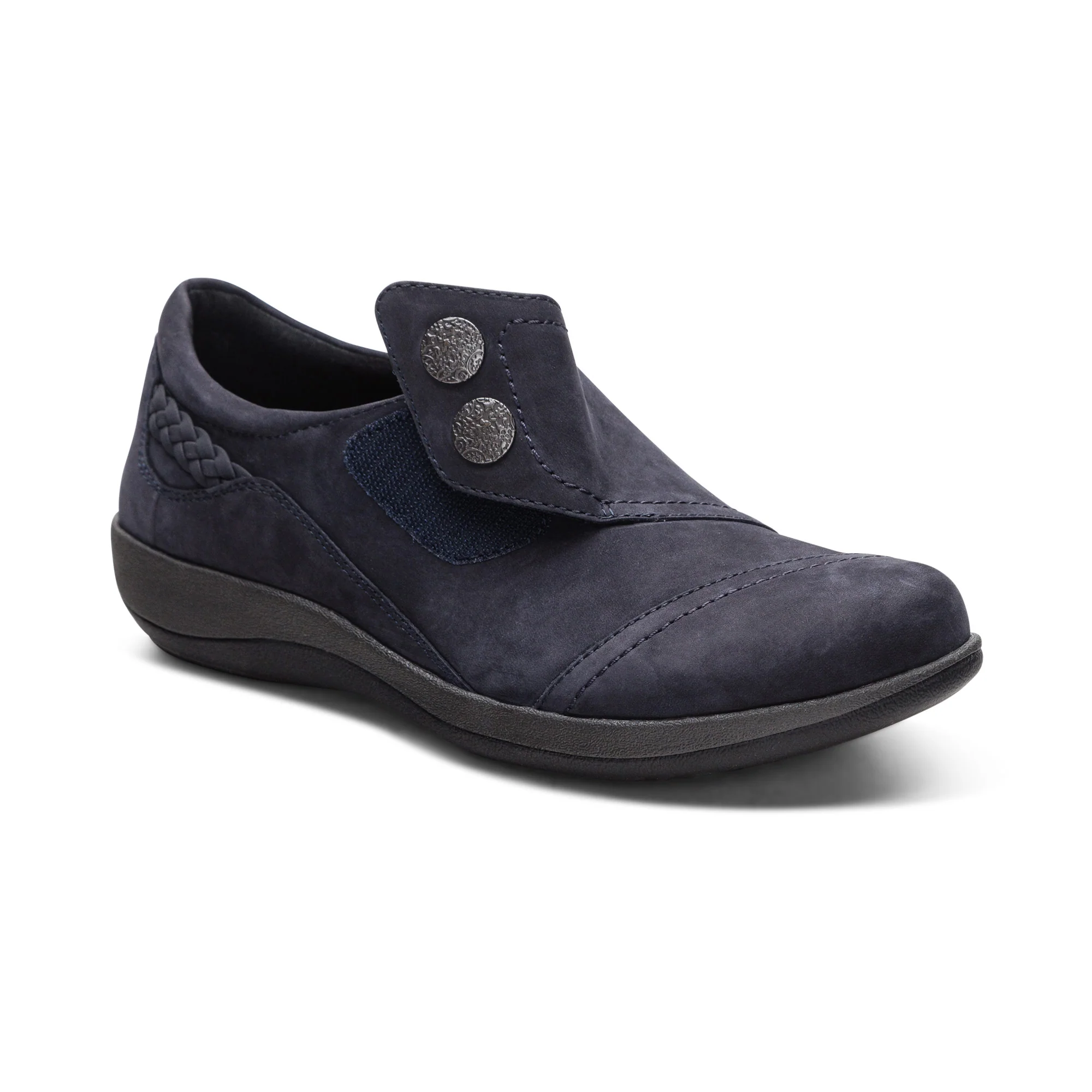 Aetrex Karina Women's Monk Strap Velcro – Navy - Image 2