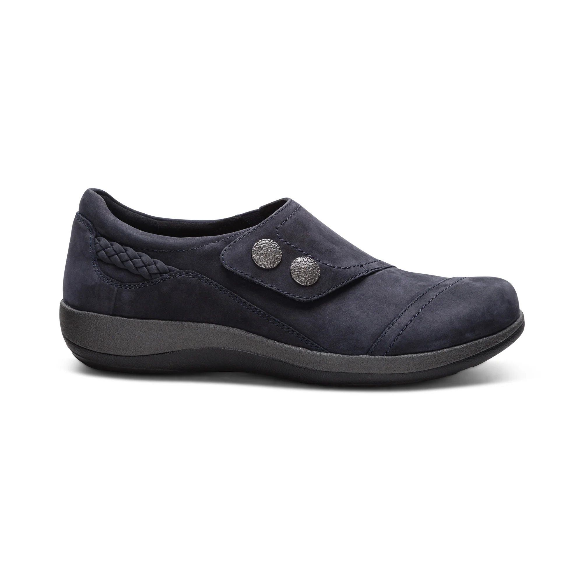 Aetrex Karina Women's Monk Strap Velcro – Navy - Image 3