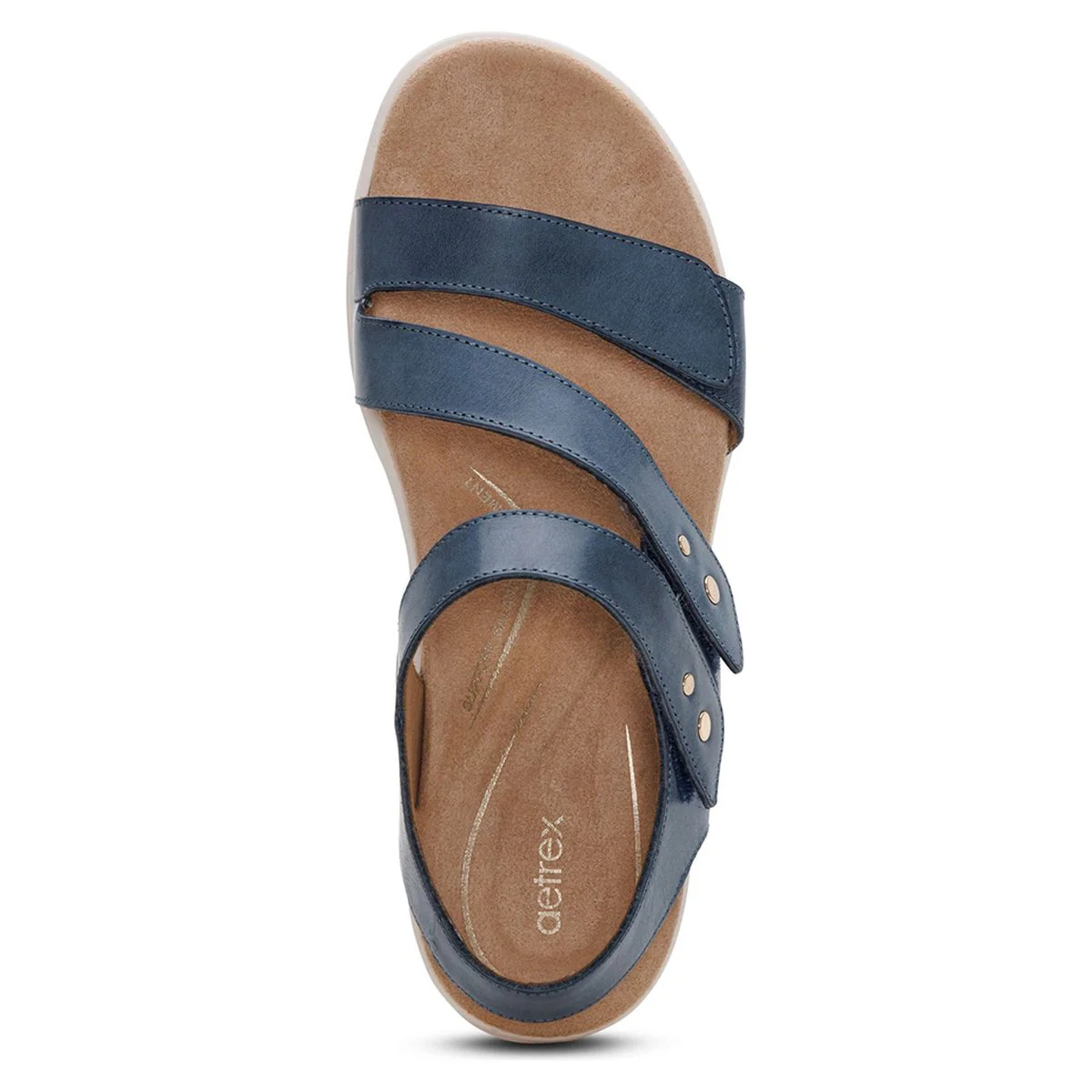 Aetrex Savannah Women's Quarter Strap Sandal – Hazy Blue - Image 6
