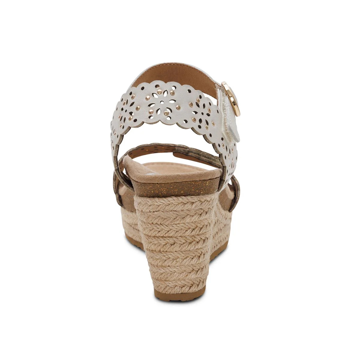 Aetrex Sydney Women's Quarter Strap Espadrille Wedge – Ivory - Image 4